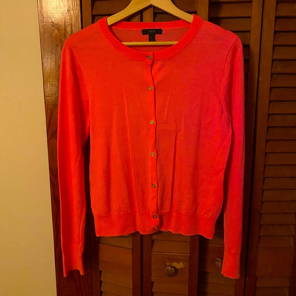 J. Crew Pink Merino Cardigan